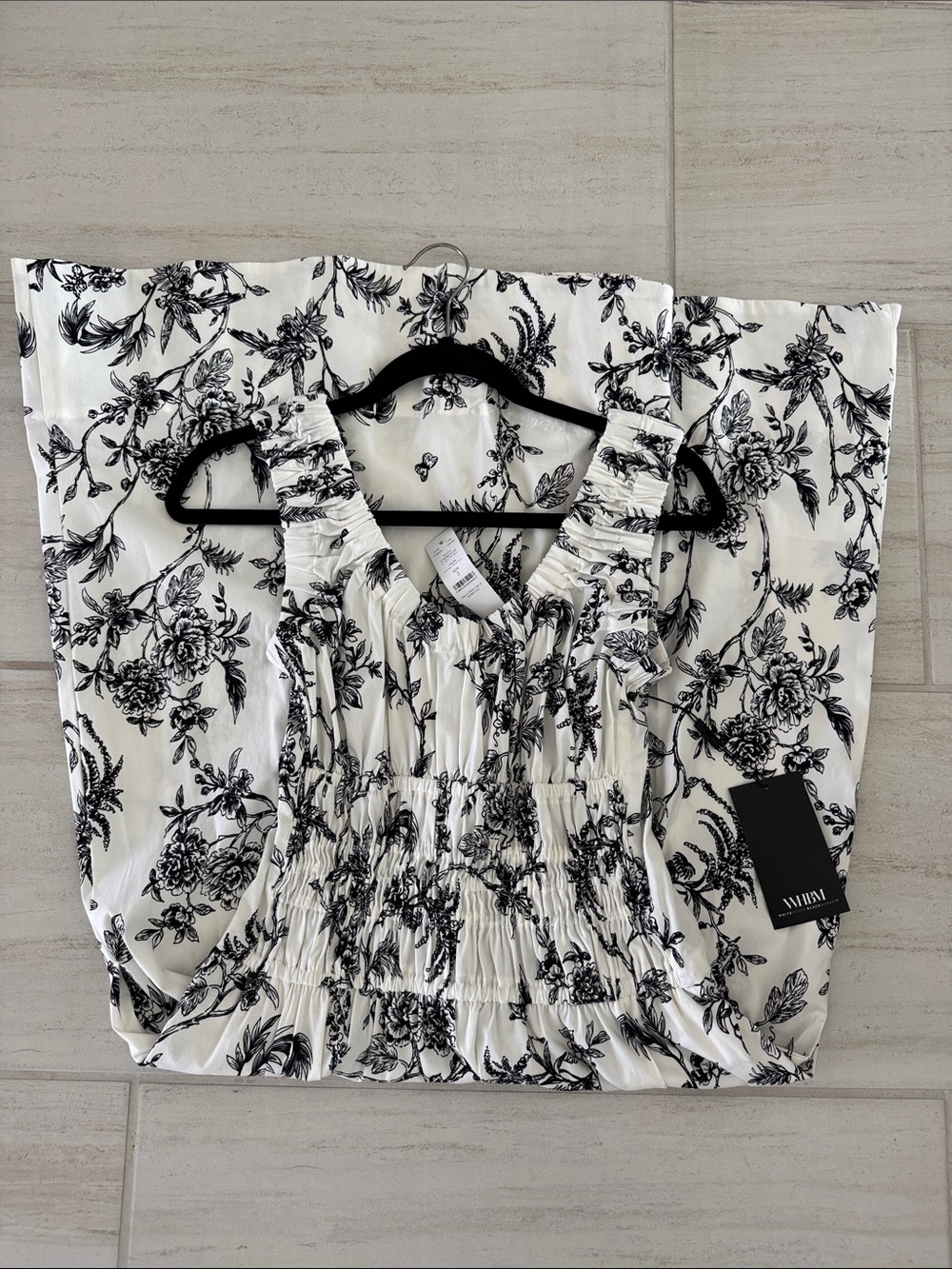 White House Black Market Floral Ruched Tank Midi Dress